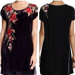 Johnny Was “Mari” heavily embroidered velvet dress (NWT)